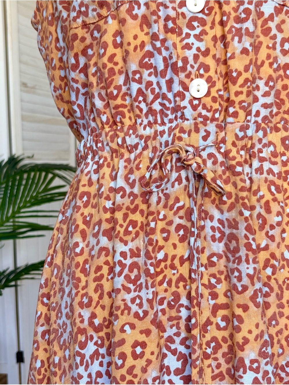Nine West Leopard Print Tie-Waist Shirtdress L - Picture 5 of 11